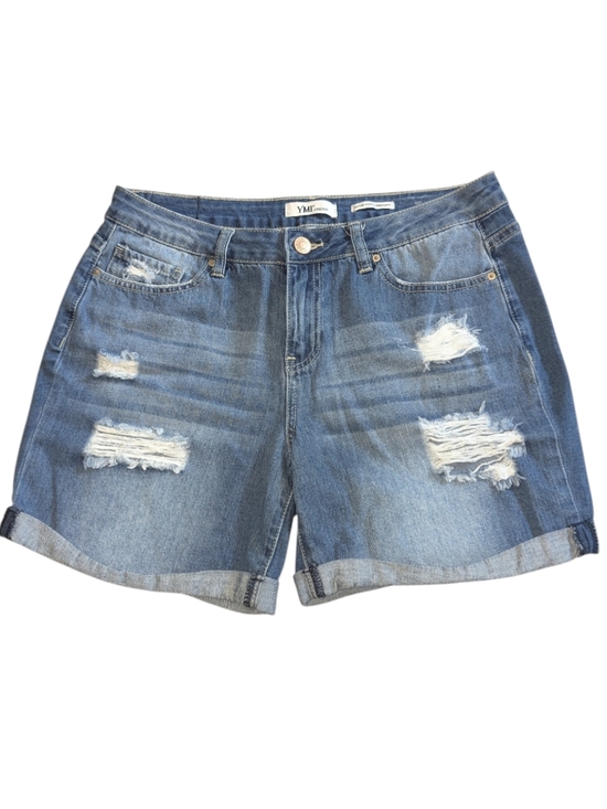 YMI Pants - YMI Dream Distressed Denim Roll-Cuff Shorts. Size 11
